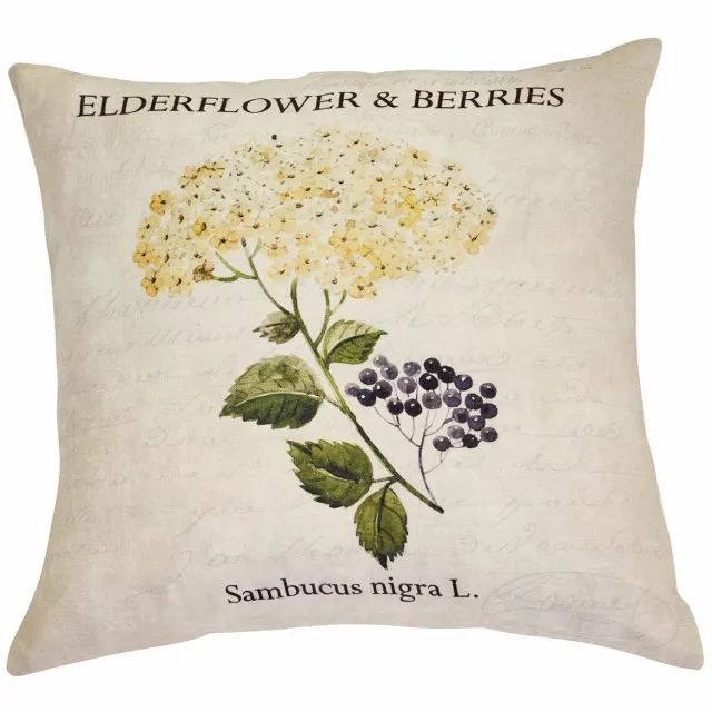 Loberon Kussenhoes Sambucus wit/geel