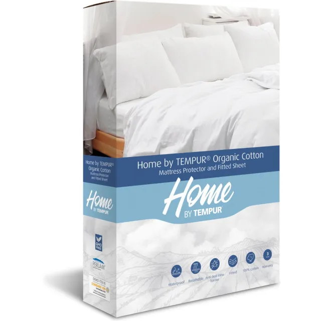 TEMPUR Home by TEMPUR® Matrasbeschermer - Nature – 140 x 210 x 25 cm – Biologisch katoen – Waterdicht - Warmte regulerend – Antimijtbescherming Beige