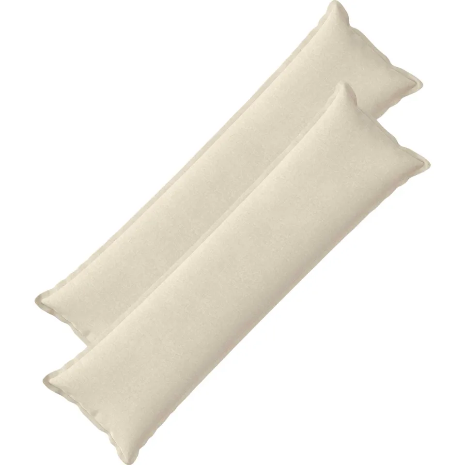 vidaXL Kussensloop 2 st HOUTEN Crèmekleurig 40 x 145 cm Chenille Stof, foto 3