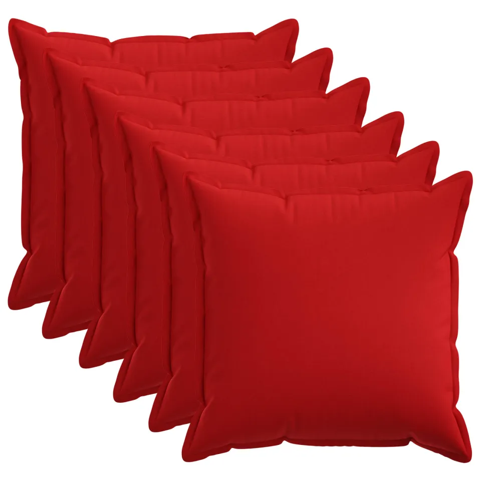 vidaXL Kussensloop 6 st HOUTEN Rood 60 x 60 cm Faux Linnen, foto 3