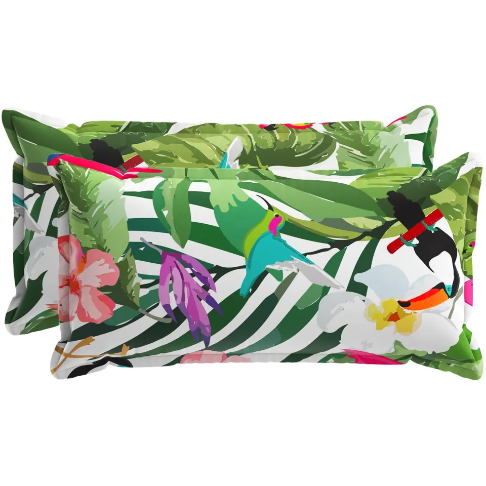 vidaXL Kussensloop 2 st HOUTEN Meerkleurig 40 x 80 cm Polyester, foto 4