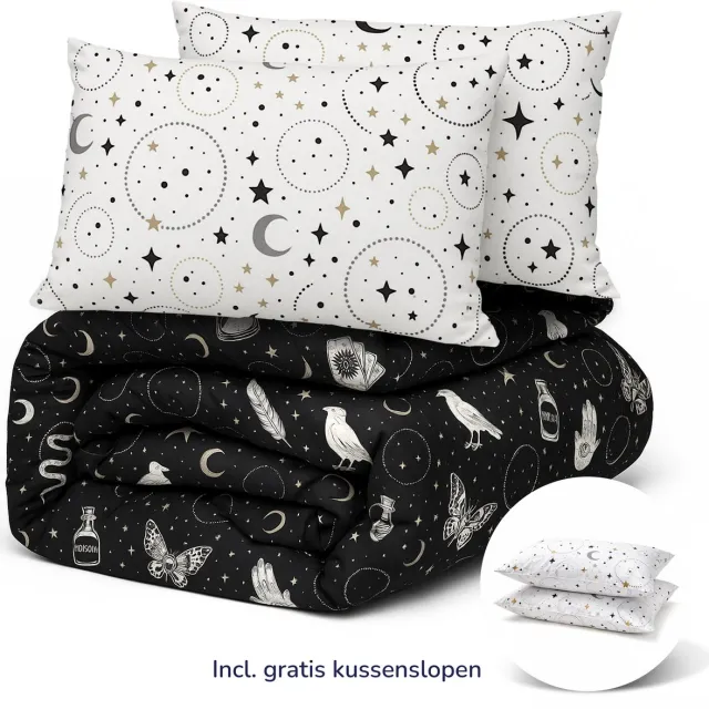 decoware Dekbed zonder Overtrek 140x200 cm - Gothic Magic - Hoesloos Dekbed Wasbaar - Microvezel - Incl. Kussensloop - All Season - Eenpersoons