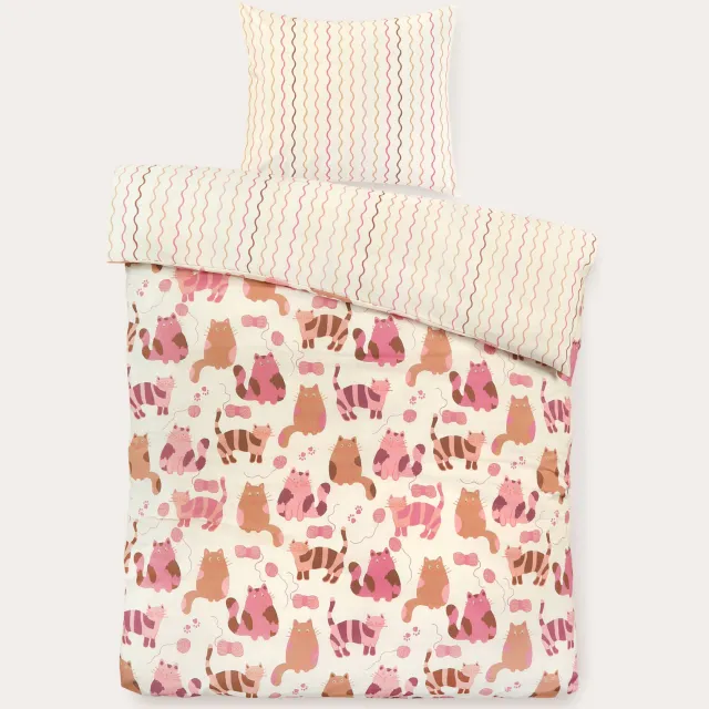 NOUS Kids katoenen dekbedovertrek kinderbed Paars