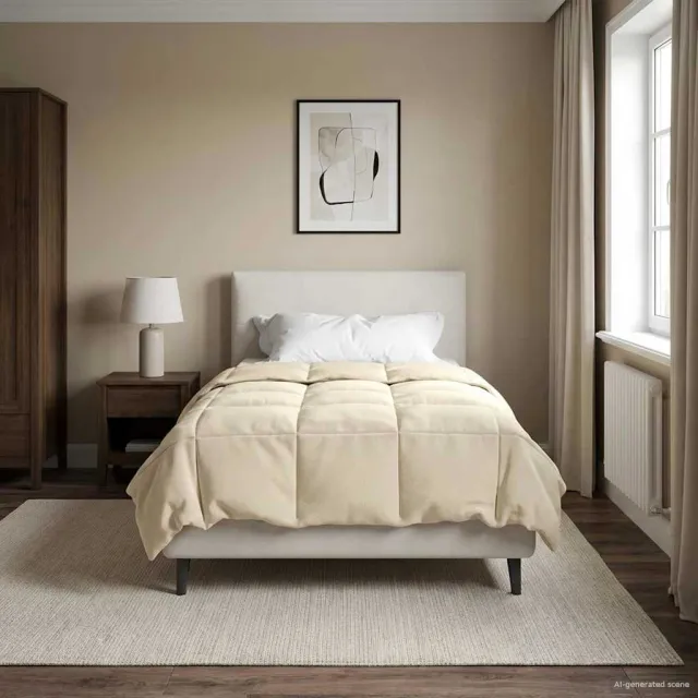 vidaXL Vol jaar dekbed 140 x 220 cm Microfiber (100% polyester) Crème