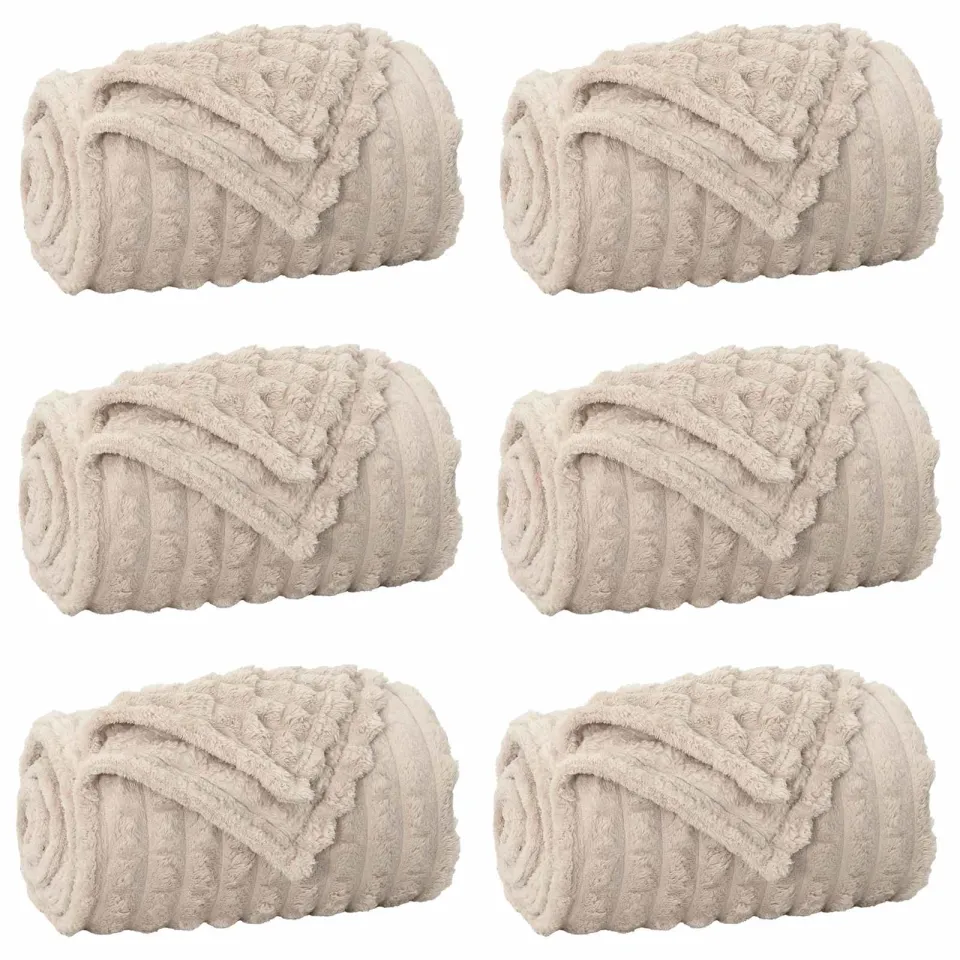 vidaXL Kleden 6 st Beige 150 x 130 cm 2,85 kg Fleece
