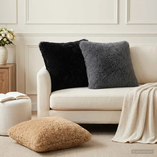 vidaXL Kussensloop 12 st HEERLEN Taupe 45 x 45 cm PV Fleece