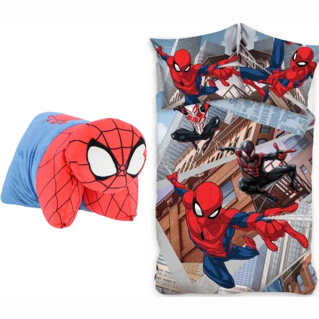 Spider-Man Spiderman slaapkamerset; dekbedovertrek en 2in1 kussen Dekbedovertrek met knuffel