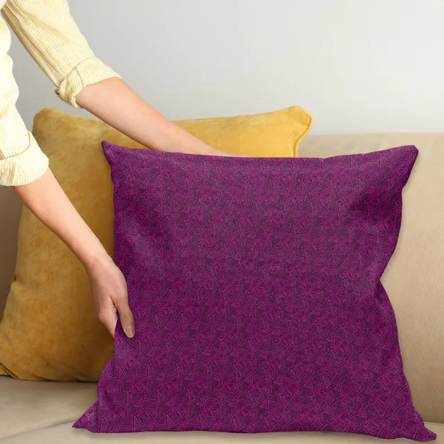 ABAKUHAUS Kussenhoes 40x40 cm – Dubbelzijdige Driehoek – Felroze Hot Pink