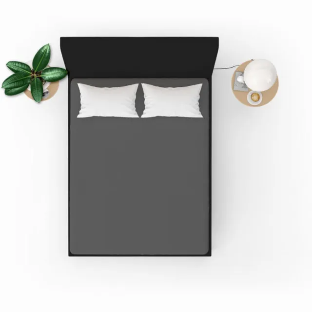 Suite sheets Topper Hoeslaken Jersey Antraciet Lits-Jumeaux - 180 x 200/220 cm