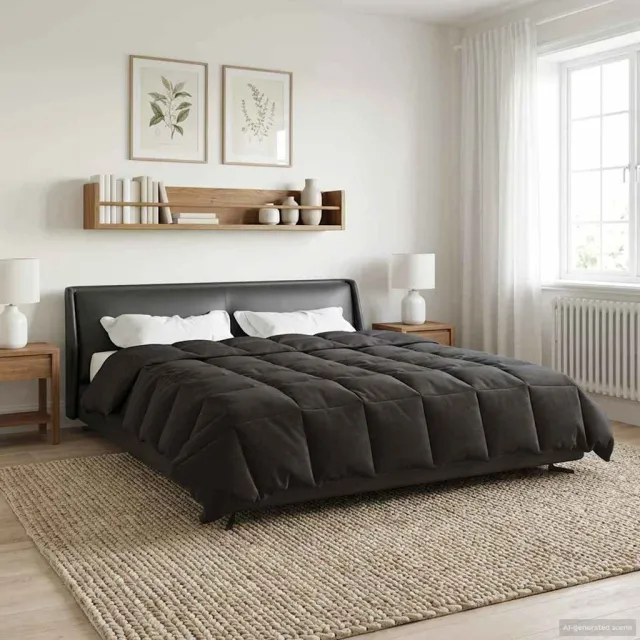 vidaXL Zomer Dekbed 200 x 240 cm Zomer Microfiber (100% polyester) Anthraciet