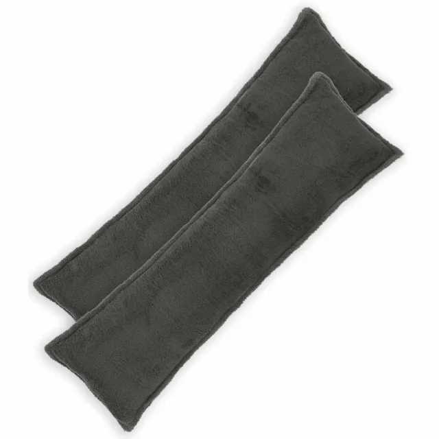 vidaXL Kussensloop 2 st HOUTEN Donkergrijs 40 x 145 cm Bouclé