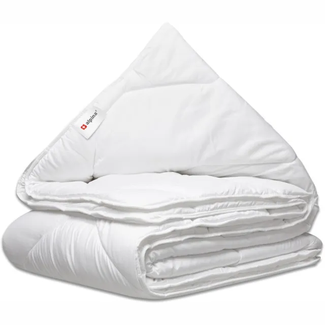 Alpina Dekbed 240x200/220 cm - 4 Seizoenen Dekbed 2 Persoons - Machine Wasbaar bij 40 Graden - Sneldrogend en Ademend Materiaal - Zomer- en Winterdekbed - Polyester - Wit