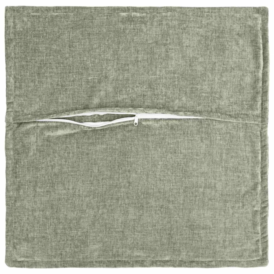 vidaXL Kussensloop 12 st HOUTEN Groen 50 x 50 cm Chenille Stof, foto 4