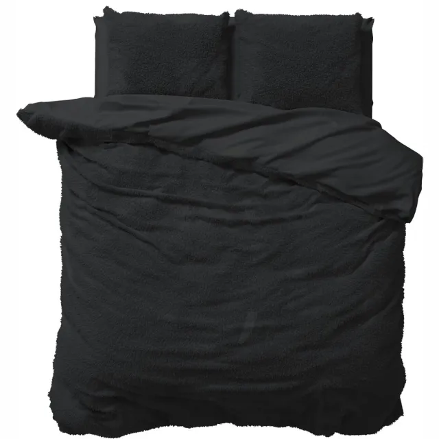 Sleeptime Teddy Dekbedovertrek - 240x200/220 + 2 kussenslopen 60x70 - Antraciet - Tweepersoons