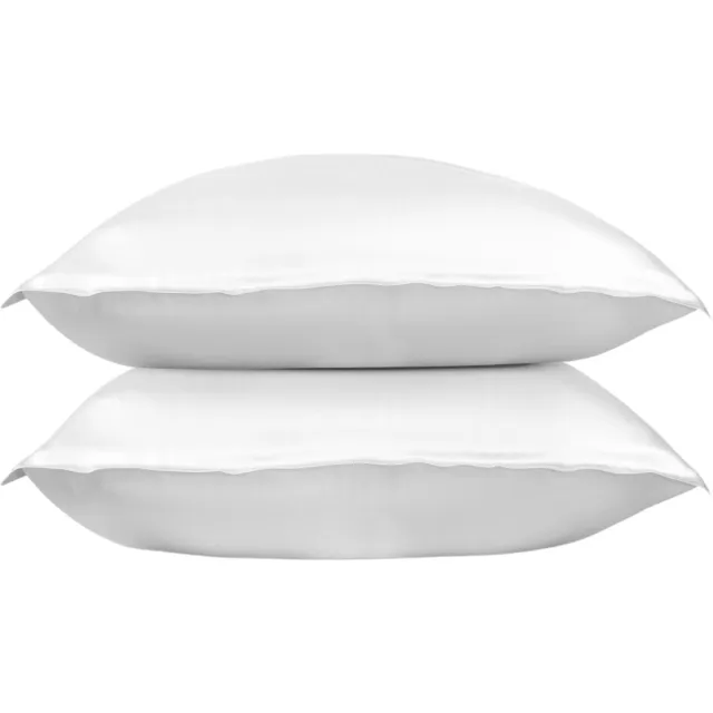 Wocha Kussenslopen Set (2 stuks) - 100% TENCEL Eucalyptus - 60x70 cm - Anti-bacterieel satijnen kussensloop - Wit - Luxe, zacht en duurzaam