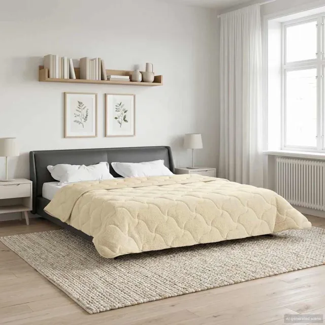 vidaXL Zomer Dekbed 220 x 240 cm Zomer Crèmekleurig Ademend