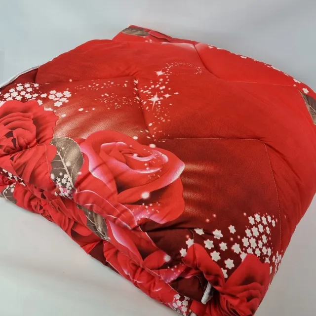 Suite sheets Bedrukt Dekbed Met Rode Rozen 200 x 220 cm - Hoesloos/Wasbaar/Zonder Overtrek Rood