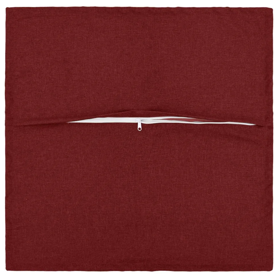 vidaXL Kussensloop 12 st HOUTEN Wijnrood 45 x 45 cm Faux Linnen, foto 4