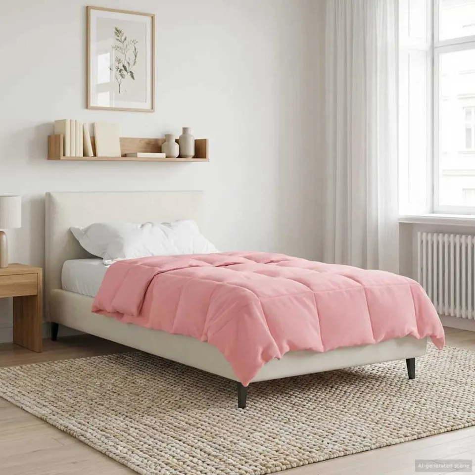 vidaXL Winter Dekbed 155 x 200 cm Winter Microfiber (100% polyester) roze, foto 4