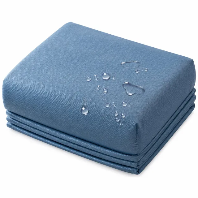 SWGOTA Waterdicht effen hoeslaken van geborstelde stof 160 x 200 cm voor matrassen tot 30 cm hoog Blauw