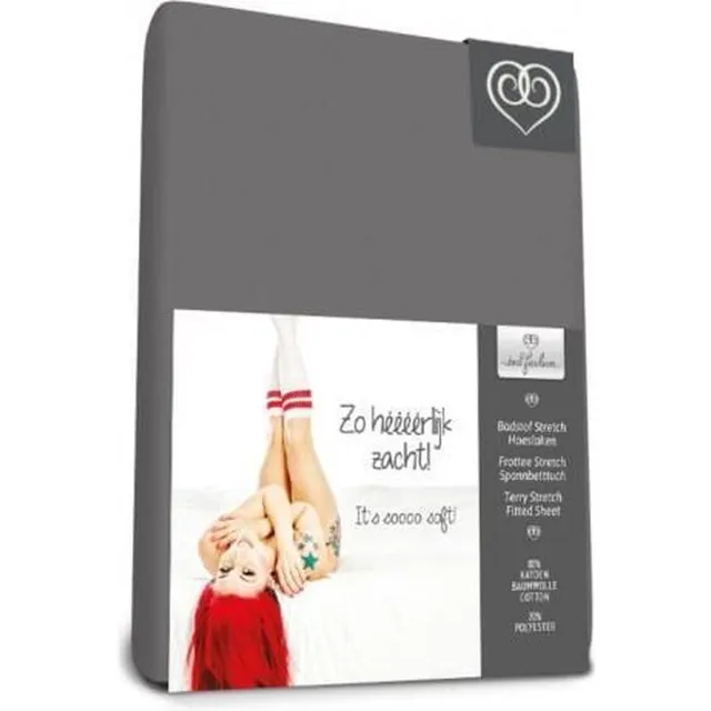 Bed-Fashion Badstof stretch hoeslaken Antra - Antra Antraciet