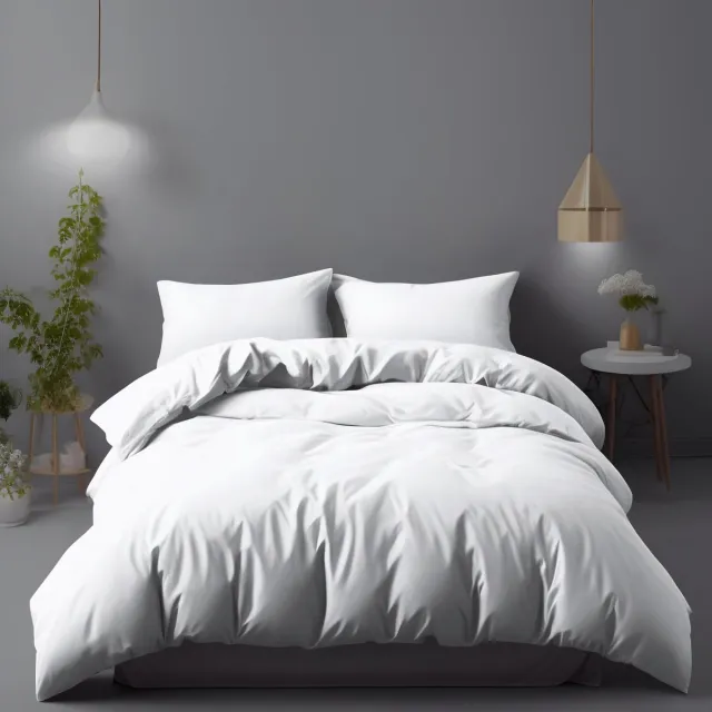 Unyqoos Zachte en Hypoallergene Microvezel Beddengoedset met Kussenslopen wit