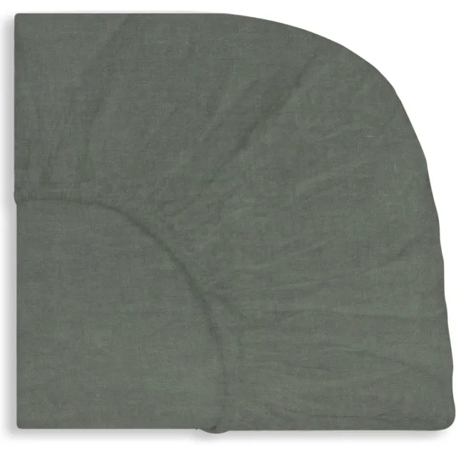 LIS LABELS Hoeslaken - Little One in Cozy Green- 70x140 cm - Linnen - Kindermatras