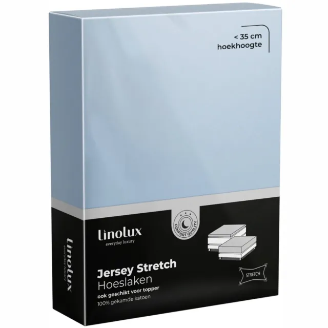 Linolux (topper) Hoeslaken Jersey Dusty Blue 180x200