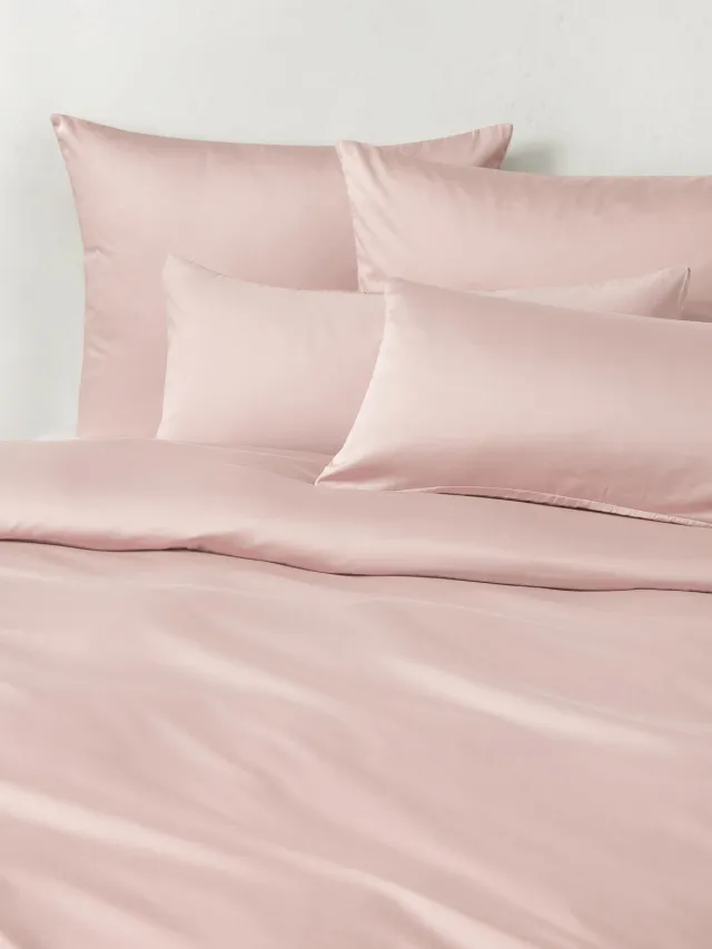 Westwing Collection Comfort van katoensatijn dekbedovertrek Roze