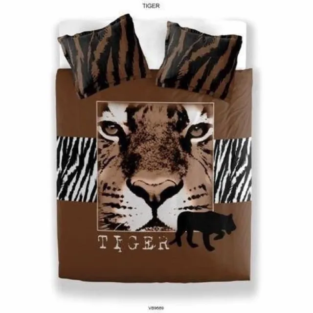 Better Nights 2- persoons dekbedovertrek katoen Tiger 240x220 met 2 kussenslopen 65x65 bruin
