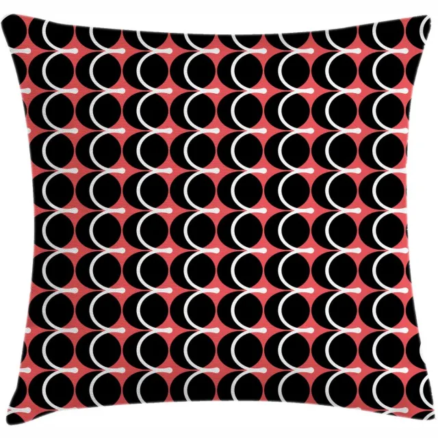 ABAKUHAUS Kussenhoes – Abstracte Strepen, 45x45 cm, Coral–Blauw Korallenrot Blaugrau