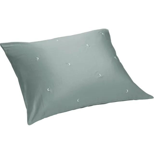 Yumeko kussensloop katoensatijn zeegroen moon 50x60 - Bio, eco & fairtrade - 1 stuk Sea Green Moon