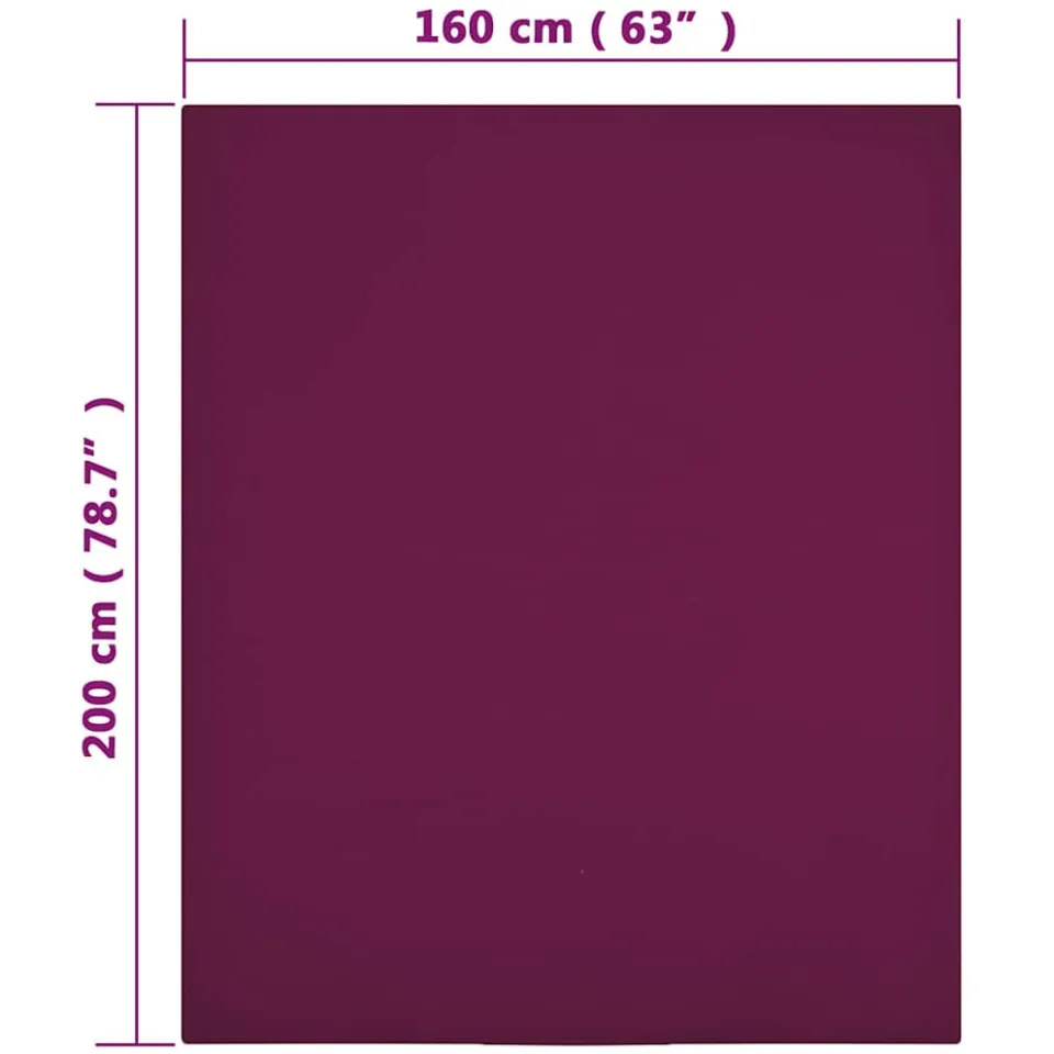 vidaXL Hoeslaken jersey 160x200 cm katoen bordeauxrood, foto 3