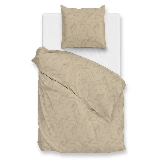 Zohome Fiori-di-Satinado Dekbedovertrek - Katoensatijn - Beige