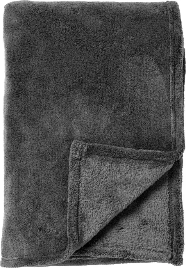 Dutch Decor OWEN - plaid 130x160 cm - coral fleece deken - heerlijk zacht - Charcoal Gray - antraciet