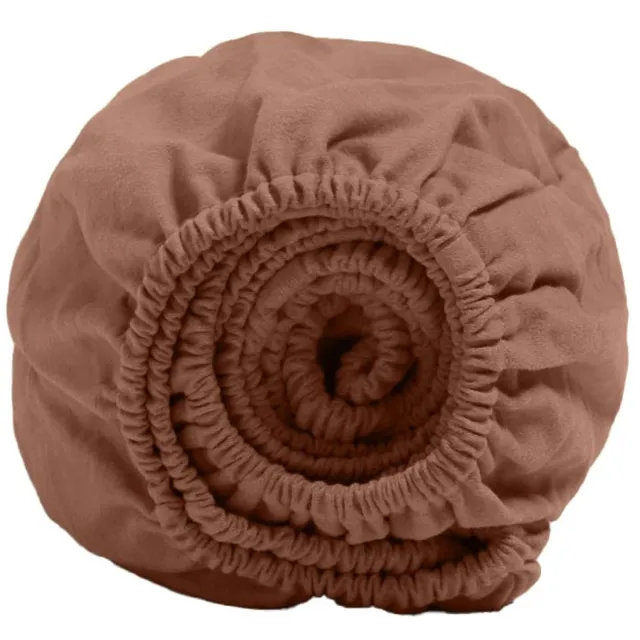 Yumeko hoeslaken flanel café au lait 180x210x30 - Biologisch & ecologisch