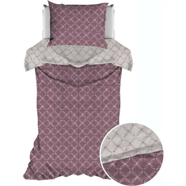 Satin D Or Satin d'Or Curling - Dekbedovertrek - Eenpersoons - 140x200/220 cm + 1 kussensloop 60x70 cm - Oud-Rose Roze
