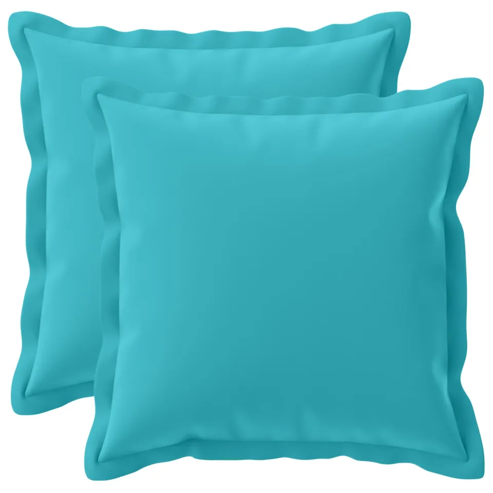 vidaXL Kussensloop 2 st HOUTEN Turquoise 40 x 40 cm Polyester, foto 3