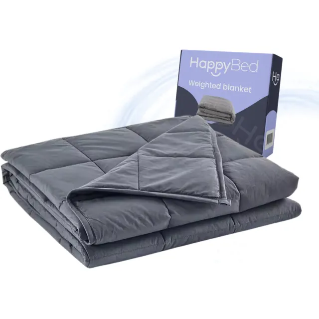 Happybed Grijs | 120x180 / 7kg - Verzwaringsdeken - Weighted blanket - Zwaartedeken - 30 dagen proefslapen - Verzwaarde deken - 4 seizoenen - Gewichtsdeken - 30 dagen proefslapen