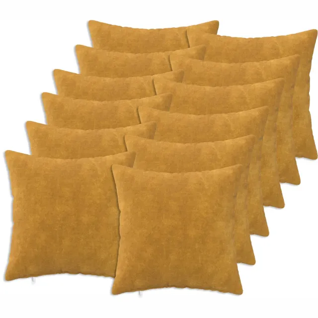 vidaXL Kussensloop 12 st HEERLEN Geel 45 x 45 cm Microfiber Fleece