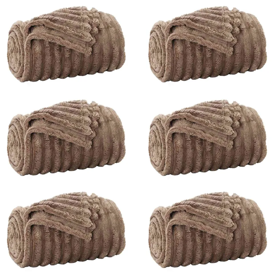 vidaXL Kleden 6 st Camel 150 x 130 cm 2,85 kg Fleece Bruin