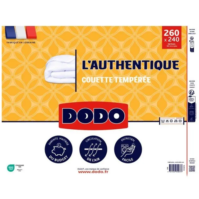 Dodo L'AUTHENTIQUE – Dekbed – 250 g/m² – 240 x 260 Wit