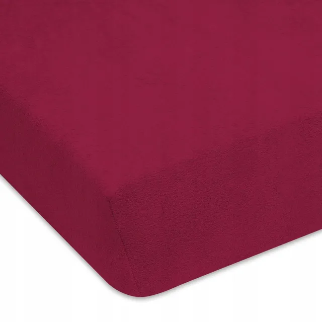 Designpremium Frotté hoeslaken met elastiek - 70x180 cm - Donker bordeaux