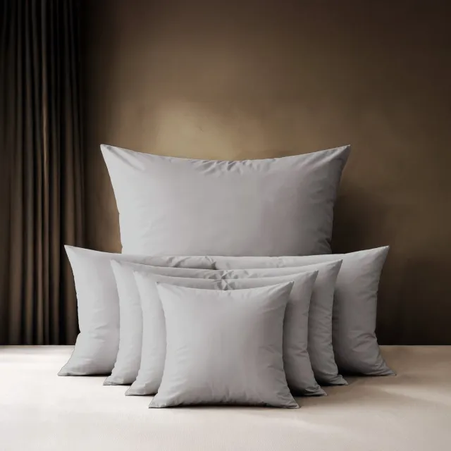 lavea Kussenslop 80x80 cm, 1 stuk – Kussenhoes van 100% katoen, zacht en ademend met YKK-ritssluiting, OEKO-TEX gecertificeerd – Zilver