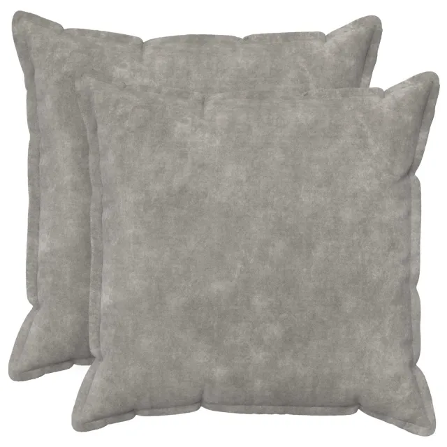 vidaXL Kussensloop 2 st HOUTEN Lichtgrijs 80 x 80 cm Microfiber Fleece