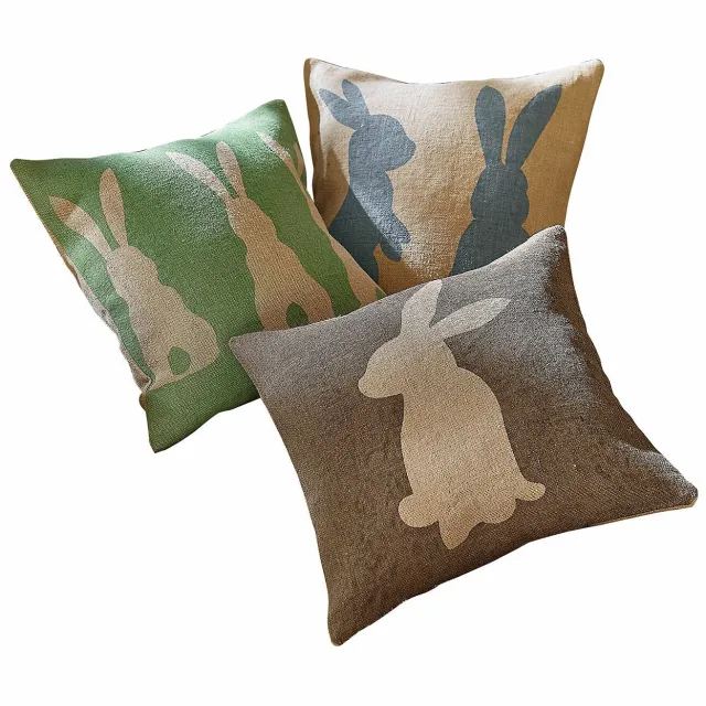 Loberon Kussenhoes set van 3 Namirah bruin/groen