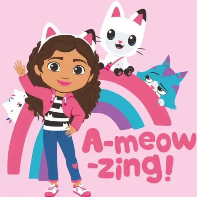 Gabby's Poppenhuis Gabby's Dollhouse fleece deken a meow-zing 100x150 cm Roze