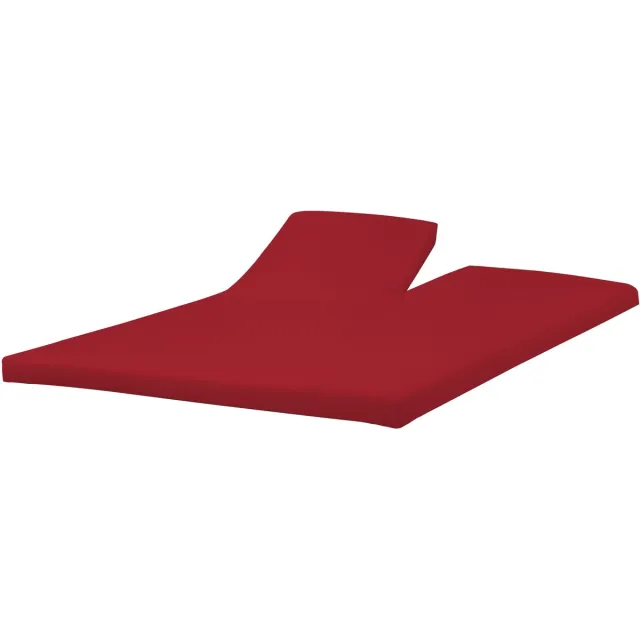 Princessmatrassen Splittopper Hoeslaken 160x200 cm - 100% Katoen Jersey - Zacht - Elastisch Rondom - Hoekhoogte 15 cm - Rood- Ademend, Wasbaar - Anti-Kreuk & Oeko-Tex Gecertificeerd