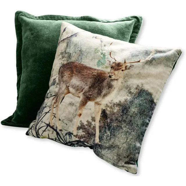 Loberon Kussenhoes set van 2 Anie groen