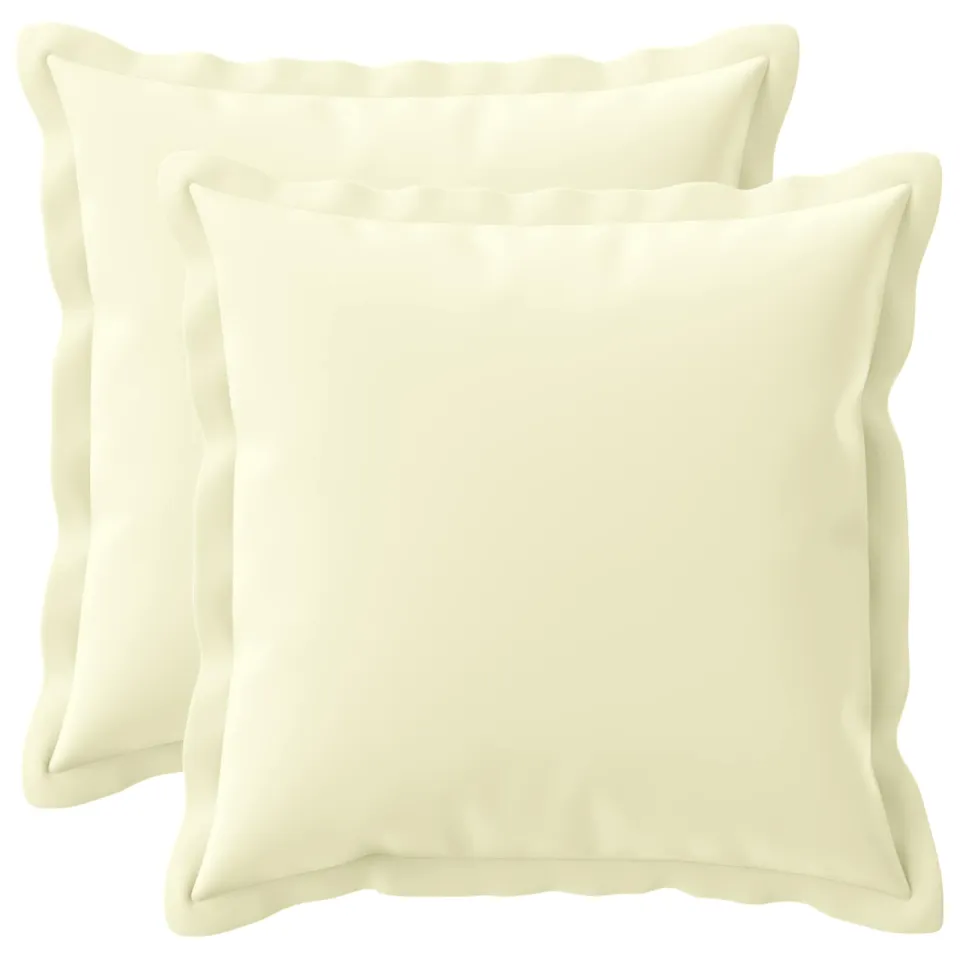 vidaXL Kussensloop 2 st HOUTEN Crèmekleurig 30 x 30 cm Polyester, foto 3